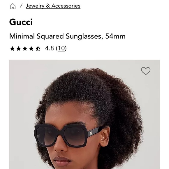 Gucci Black Minimal Square Sunglasses w/Logo main image 11